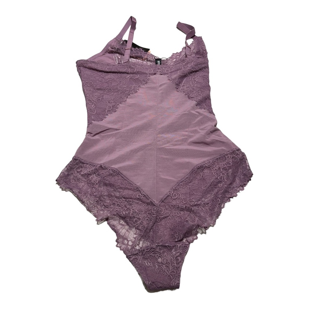 Pinsy Smoothing Lace‎ Shapewear Bodysuit NEW TAGS 2X LILAC - Picture 7 of 9